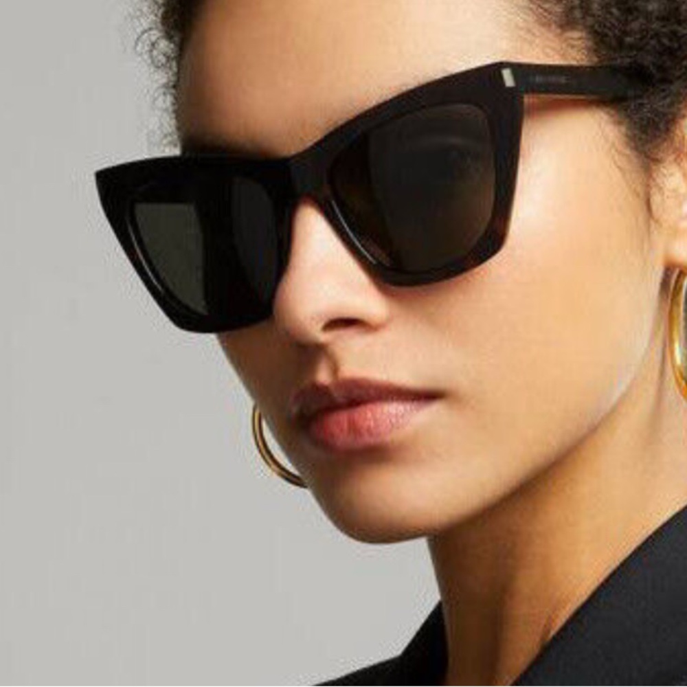 Saint Laurent Black Kate Cat Eye Sunglasses